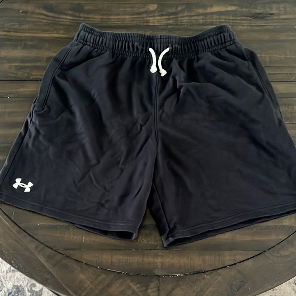 Under Armour Black Athletic Shorts with Elastic Waistband